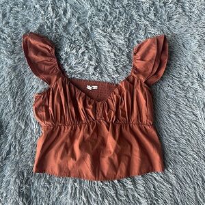 Abercrombie Rust Colored Tank with smocked back
